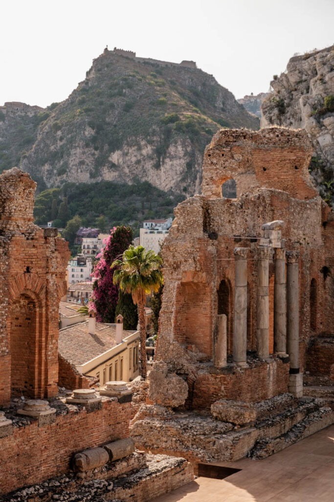Taormina ancient theatre view Sicily travelinmypocket