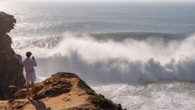 Nazare big waves in Portugal travelinmypocket